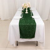 Add a Touch of Sophistication with the Green Fringe Shag Polyester Table Runner